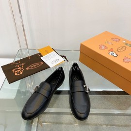 Tods Autumn Winter Black Leather Shoes For Women 