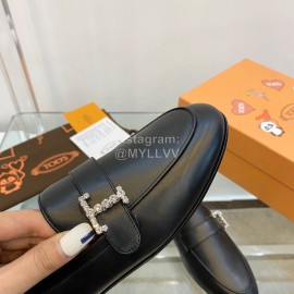 Tods Autumn Winter Black Leather Shoes For Women 