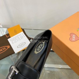 Tods Autumn Winter Black Leather Shoes For Women 