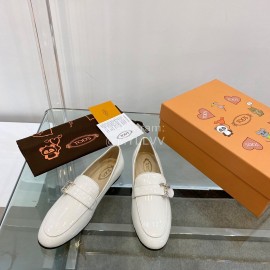 Tods Autumn Winter Patent Leather Shoes For Women White