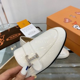 Tods Autumn Winter Patent Leather Shoes For Women White