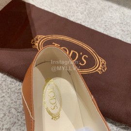 Tods Autumn Retro Calf Leather Shoes For Women Brown