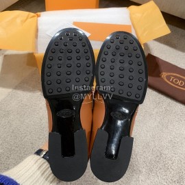 Tods Autumn Retro Calf Leather Shoes For Women Brown