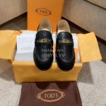 Tods Autumn Retro Calf Leather Shoes For Women Black