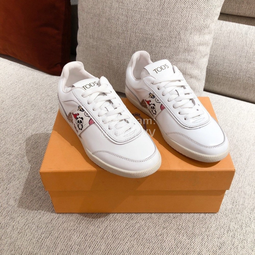 Tods Autumn Retro Calf Leather Shoes For Men White