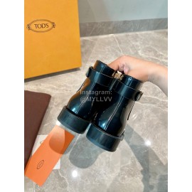 Tods Autumn Winter New Cowhide Short Boots For Women Black