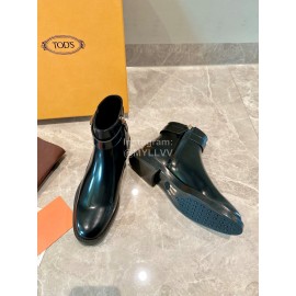 Tods Autumn Winter New Cowhide Short Boots For Women Black