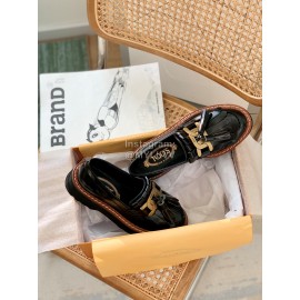 Tods Winter Calf Tassel Thick Soled Shoes For Women Black