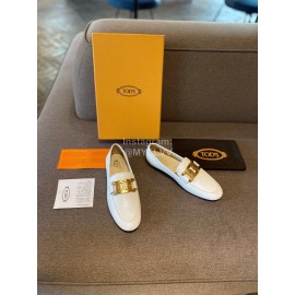 Tods Autumn White Calf Leather Shoes For Women 