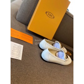 Tods Autumn White Calf Leather Shoes For Women 