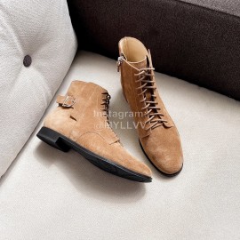 Tods Autumn Winter Velvet Lace Up Short Boots For Women Brown