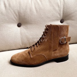 Tods Autumn Winter Velvet Lace Up Short Boots For Women Brown