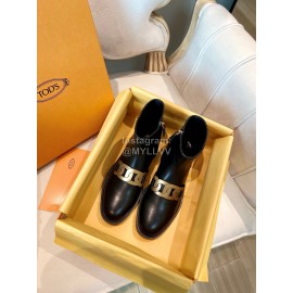 Tods Autumn Winter Calf Short Boots For Women Black