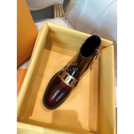 Tods Autumn Winter Calf Short Boots For Women Wine Red