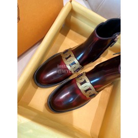 Tods Autumn Winter Calf Short Boots For Women Wine Red