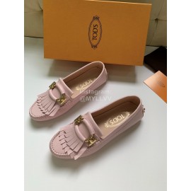 Tods Fashion Calf Leather Tassel Shoes For Women Pink