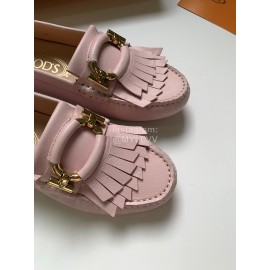 Tods Fashion Calf Leather Tassel Shoes For Women Pink