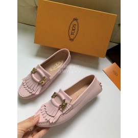 Tods Fashion Calf Leather Tassel Shoes For Women Pink