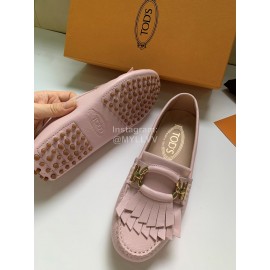 Tods Fashion Calf Leather Tassel Shoes For Women Pink