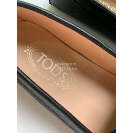 Tods Fashion Calf Leather Tassel Shoes For Women Black