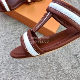 Tods Summer Fashion Flat Heel Slippers For Women Coffee