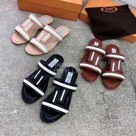 Tods Summer Fashion Flat Heel Slippers For Women Black