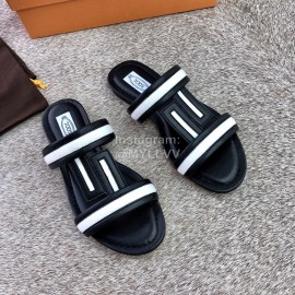 Tods Summer Fashion Flat Heel Slippers For Women Black