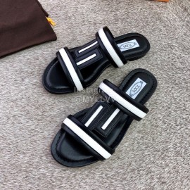Tods Summer Fashion Flat Heel Slippers For Women Black