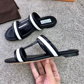 Tods Summer Fashion Flat Heel Slippers For Women Black