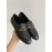 Tods Vintage Cowhide Thick Bottom Chain Loafers For Women Black