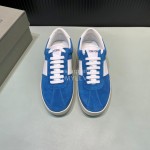 Tom Ford Velvet Leather Lace Up Sneakers For Men Blue
