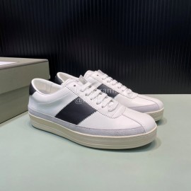 Tom Ford Calf Leather Lace Up Sneakers For Men Black