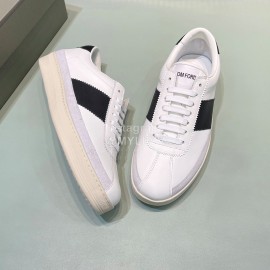 Tom Ford Calf Leather Lace Up Sneakers For Men Black