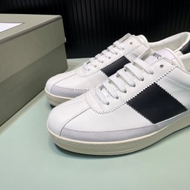 Tom Ford Calf Leather Lace Up Sneakers For Men Black