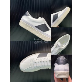 Tom Ford Calf Leather Lace Up Sneakers For Men Black