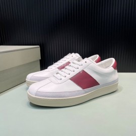 Tom Ford Calf Leather Lace Up Sneakers For Men Wine Red