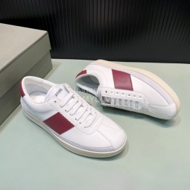 Tom Ford Calf Leather Lace Up Sneakers For Men Wine Red