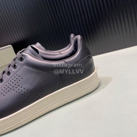 Tom Ford Black Calf Leather Lace Up Sneakers For Men