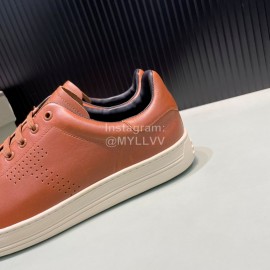 Tom Ford Brown Calf Leather Lace Up Sneakers For Men
