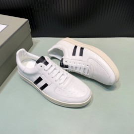 Tom Ford Calf Leather Casual Sneakers For Men White