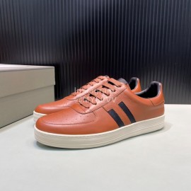 Tom Ford Calf Leather Casual Sneakers For Men Brown
