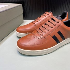 Tom Ford Calf Leather Casual Sneakers For Men Brown