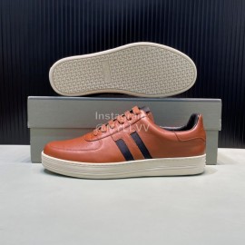 Tom Ford Calf Leather Casual Sneakers For Men Brown