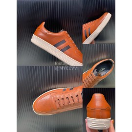 Tom Ford Calf Leather Casual Sneakers For Men Brown