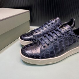 Tom Ford Crocodile Leather Casual Sneakers For Men Navy