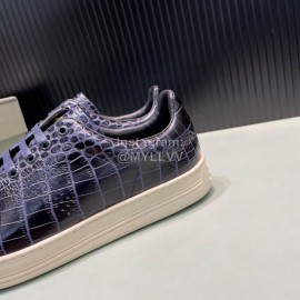 Tom Ford Crocodile Leather Casual Sneakers For Men Navy