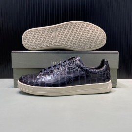 Tom Ford Crocodile Leather Casual Sneakers For Men Navy