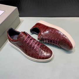 Tom Ford Crocodile Leather Casual Sneakers For Men Reddish Brown