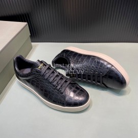 Tom Ford Crocodile Leather Casual Sneakers For Men Black