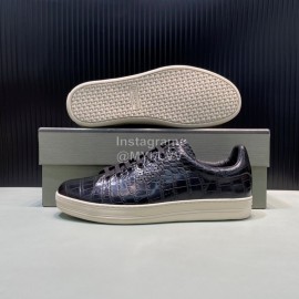 Tom Ford Crocodile Leather Casual Sneakers For Men Black